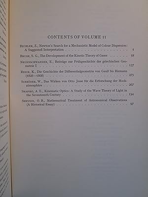 Seller image for Archive for History of Exact Sciences : Volume 11, Nr.s 1; 2 / 3 ; 4 [1973] for sale by Expatriate Bookshop of Denmark