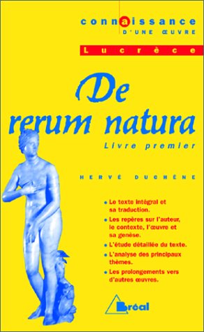 Bild des Verkufers fr DE RERUM NATURA LUCRECE. Livre I Bac 1998-1999 zum Verkauf von librairie philippe arnaiz