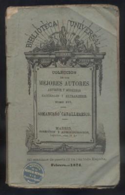 Bild des Verkufers fr ROMANCERO CABALLERESCO. BIBLIOTECA UNIVERSAL. COL. MEJORES AUTORES TOMO XVI. N 16. zum Verkauf von Librera Raimundo