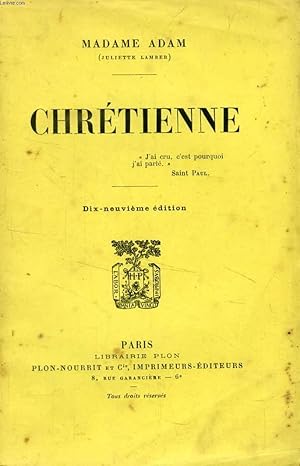 Seller image for CHRETIENNE for sale by Le-Livre