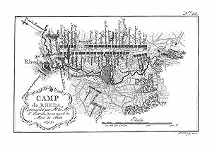 Plan von Rheda u. Wiedenbrück mit Karte der Umgebung und Truppenstellungen i.J. 1757 ('Camp de Rh...