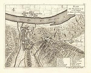 Bild des Verkufers fr Plan mit Karte der Umgebung ('Plan De Traerbach et de Lattaque du Chateau du 15 d'avril 1734'). zum Verkauf von Antiquariat Norbert Haas