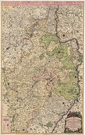 'Carte Des Pais Qui Sont Situez Entre La Moselle, La Saare, Le Rhein, Et La Basse Alsace, contena...