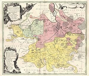 Bild des Verkufers fr Descriptio Geographica Praefecturarum Doelitsch, Bitterfeld, Zoerbig, edita cura studioque Matthaei Seutteri, Geogr. Caesar. Aug. Vindel. Cum Privil. S. Reg. Polon. et Elect. Saxon. - Tob. Conr. Lotter sculp.':. zum Verkauf von Antiquariat Norbert Haas