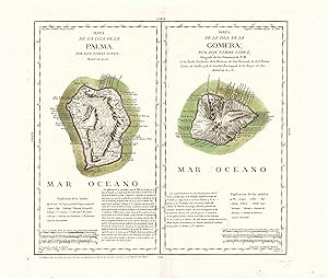 'Mapa De La Isla De La Palma Por Don Tomás Lopez. Madrid ano de 1780. - Mapa De La Isla De La Gom...