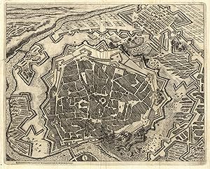 Stadtplan mit Belagerungen im Jahre 1683 (?).