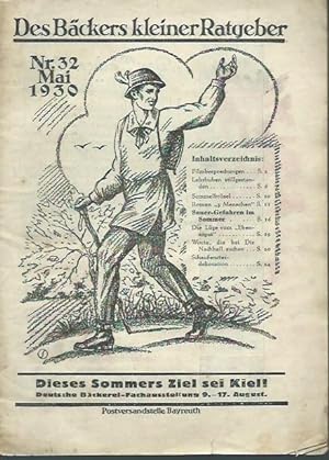Bild des Verkufers fr Des Bckers kleiner Ratgeber. Mai 1930, Nr. 32. zum Verkauf von Antiquariat Carl Wegner