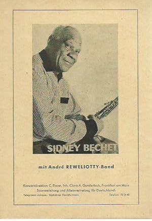 Bild des Verkufers fr Programmheft zu dem Konzert von Sidney Bechet und Andr Reweliotty mit seinen Starsolisten. Konzertdirektion C. Ebner, Frankfurt /M. zum Verkauf von Antiquariat Carl Wegner