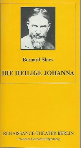 Bild des Verkufers fr Programmheft zu: Die heilige Johanna (Saint Joan). Deutsch von Wolfgang Hildesheimer. Inszenierung: Gerhard Klingenberg. Bhnenbild: Jrg Zimmermann. Kostme: Renate Kalanke. Darsteller: Hans W. Hamacher, Heinz Fabian, Beatrice Bergner, Kurt Conradi, Hans Niklos, Horst Pinnow, Jrg Cossardt, Andreas Unglaub, Matthias Heidepriem, Felix Bresser, Konny Proebster, Charles Regnier, Bernd Rumpf, Hans Teuscher, Hartmut Reck, Gerard Dlugay, Eberhard Wechselberg. Auffhrung 1992. Heft 3. zum Verkauf von Antiquariat Carl Wegner