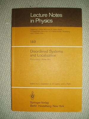 Disordered Systems and Localization : Proceedings of the Conference Held in Rome, May 1981