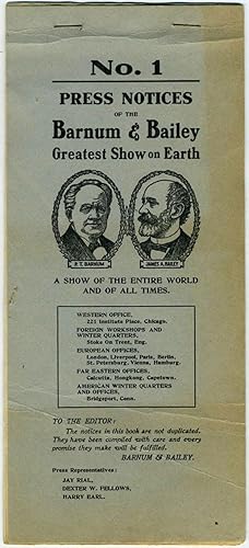 'No. 1. Press Notices of the Barnum & Bailey Greatest Show on Earth'. Booklet