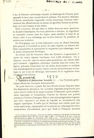 Seller image for Vgtation et phnomnes lacustres (1).   Les Pyrnes granitiques offrent des exemples dmonstratifs. for sale by Antiquariat Bookfarm