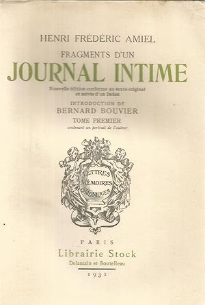 Image du vendeur pour Fragments d'un Journal intime - Tome premier mis en vente par Joie de Livre