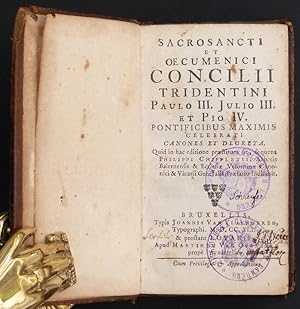 Immagine del venditore per Sacrosancti et oecumenici concilii Tridentini Paulo III, Julio III, et Pio IV. pontificibus maximis celebrati canones et decreta. Quid in hac editione praestitum sit, sequens Philippi Chiffletii, abbatis Balernensis . venduto da Antiquariat Rainer Schlicht