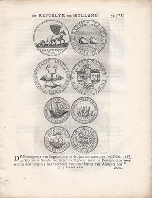32 printed leaves from Pierre Bizot, "Medalische historie der Republyk van Holland"