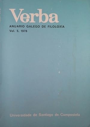 Seller image for VERBA ANUARIO GALLEGO DE FILOLOGA VOL 5 1978 for sale by CENTRAL LIBRERA REAL FERROL