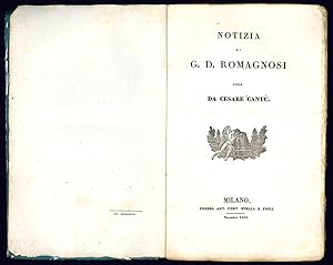 Notizia di G.D. Romagnosi stesa da Cesare Cantù.
