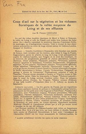 Imagen del vendedor de Coup d'oeil sur la vgtation et les richesses floristiques de la valle moyenne du Loing et de ses affluents. Extrait du Bull. de la Soc. bot. Fr., 1943, 90, no 1-6. a la venta por Antiquariat Bookfarm