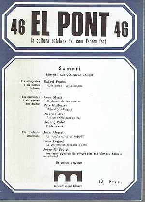 El Pont, nº 46. La cultura catalana tal com l'anem fent - Octubre de 1970.