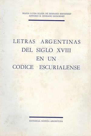 Seller image for Letras argentinas del siglo XVIII en un codigo escurialense. for sale by Ventara SA