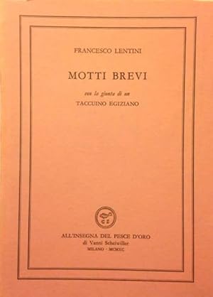 Imagen del vendedor de Motti brevi. a la venta por Libreria La Fenice di Pietro Freggio