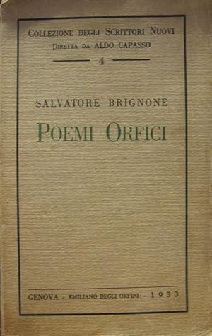 Imagen del vendedor de Poemi orfici. a la venta por Libreria La Fenice di Pietro Freggio