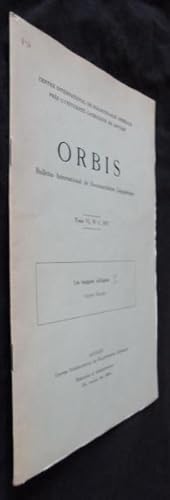 Imagen del vendedor de Orbis, Bulletin International de Documentation Linguistique, tomes VI, n2, 1957 - VII, n1, 1958 - VIII, n1, 1959 a la venta por Abraxas-libris