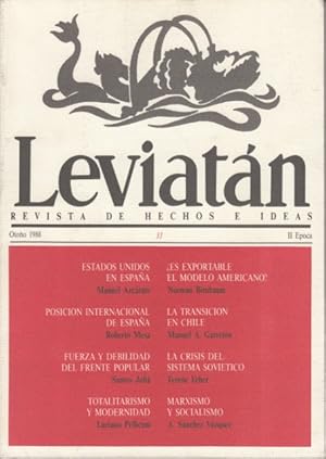 Imagen del vendedor de LEVIATN N 33 (La transicin en Chile; La crisis del sistema sovitico; Totalitarismo y modernidad) a la venta por Librera Vobiscum