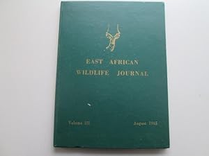 Image du vendeur pour East African Wildlife Journal Volume III August 1965 mis en vente par Goldstone Rare Books