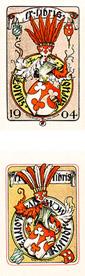 Lorenz Rheude. Heraldisch. Zwei Varianten des gleichen Motivs. Farblithographien (montiert).