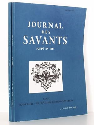 Bild des Verkufers fr Journal des Savants : Anne 1993 ( anne complte : 2 numro ) : Janvier-juin ; Juillet-Dcembre zum Verkauf von Librairie du Cardinal