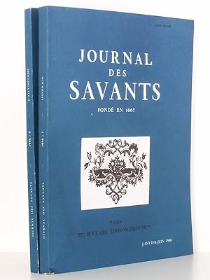 Bild des Verkufers fr Journal des Savants : Anne 1996 ( anne complte : 2 numro ) : Janvier-juin ; Juillet-Dcembre zum Verkauf von Librairie du Cardinal