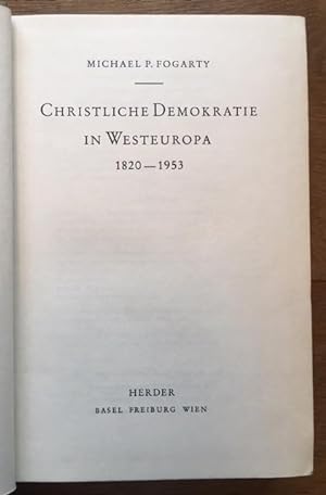 Seller image for Christliche Demokratie in Westeuropa 1820-1953. for sale by Antiquariat Lohmann