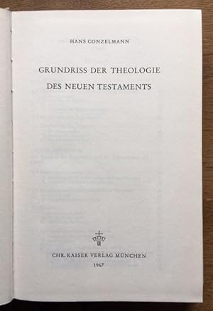 Bild des Verkufers fr Grundriss der Theologie des Neuen Testaments. zum Verkauf von Antiquariat Lohmann