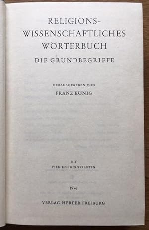 Imagen del vendedor de Religionswissenschaftliches Wrterbuch. Die Grundbegriffe. a la venta por Antiquariat Lohmann