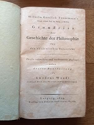 Bild des Verkufers fr Grundriss der Geschichte der Philosophie. zum Verkauf von Antiquariat Lohmann