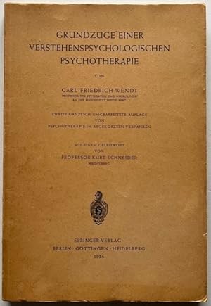 Seller image for Grundzge einer verstehenspsychologischen Psychotherapie. for sale by Antiquariat Lohmann