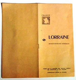 Image du vendeur pour France. Lorraine. Renseignements gnraux mis en vente par Claudine Bouvier