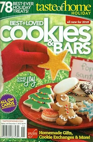 Seller image for TASTE OF HOME DIGEST : BEST LOVED COOKIES & BARS : 78 Best-Ever Holiday Treats : 2010 Christmas Issue for sale by 100POCKETS