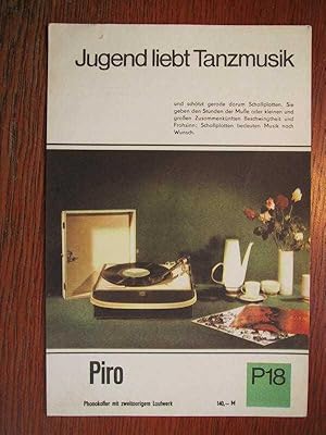 RFT Phonokoffer Piro P 18 - mit zweitourigem Laufwerk - Original Prospekt - Ausgabe 1969.