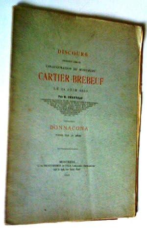 Discours prononcé lors de l'inauguration Cartier-brébeuf le 27 juin 1889, suivi de Donnacona