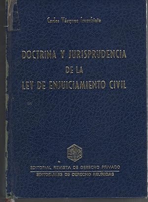 Image du vendeur pour DOCTRINA Y JURISPRUDENCIA DE LA LEY DE ENJUICIAMIENTO CIVIL. (papel fino).lomo arreglado con celos mis en vente par Librera Hijazo