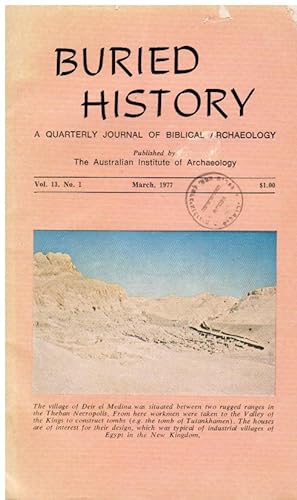 Seller image for Buried History: Vol. 13 #1 March 1977 a Quarterly Journal of Biblical Archaeology for sale by Bookshop Baltimore