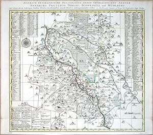 Bild des Verkufers fr Accurate Geographische Delineation derer Churschsischen Ammter Annaburg, Pretzsch, Torgau, Sweinitz, und Mhlberg zum Verkauf von Antikvariat Krenek