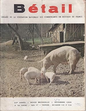 Revue Bétail. Décembre 1959