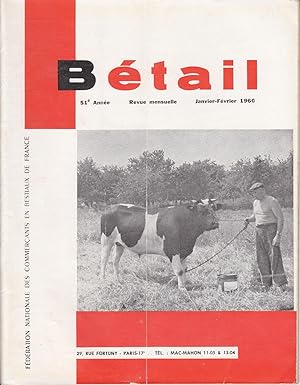 Revue Bétail. Janvier Février 1960