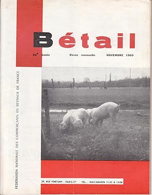 Revue Bétail. Novembre 1960