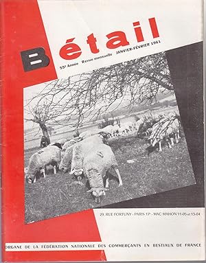 Revue Bétail. Janvier-Février 1961