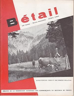 Revue Bétail. Avril 1961