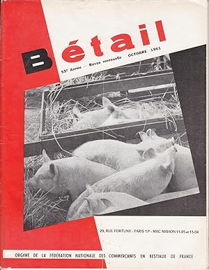 Revue Bétail. Octobre 1961